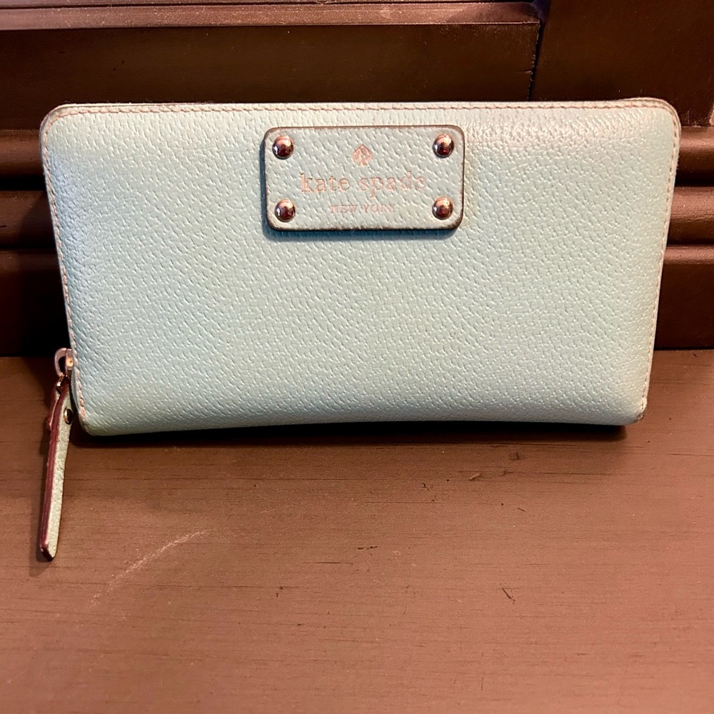 Kate Spade Turquoise Wellesley Neda Wallet Zip Around Cardholder Clutch